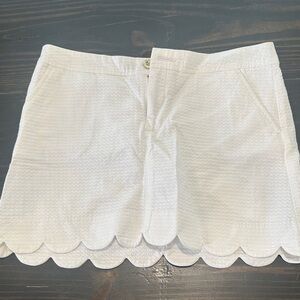 Lilly Pulitzer White Shorts with Scalloped Hem